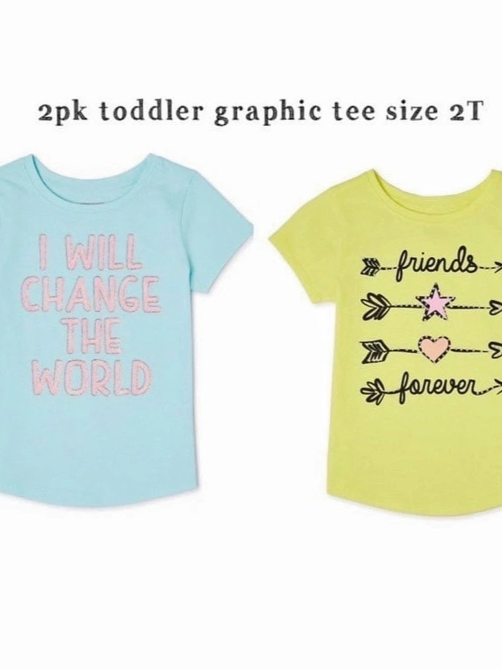 Garanimals Toddler Girls' Curve 2pk Tees